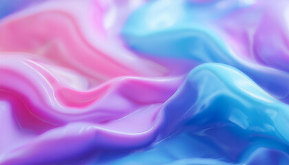 Fototapeta premium Smooth flowing liquid forms in vibrant colors. Beautiful multicolored shapes. Soft pastel backdrop