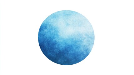 A large blue dot with subtle gradient effects, placed on a white background, representing democracy as the cornerstone of humanity's future