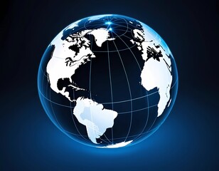 Obraz premium The concept of communication technology or global network, shown on a globe with a digital interface