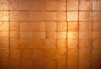 A macro shot of a squared pattern copper texture, revealing the metallic sheen and rich, warm tones of copper, with visible scratches and dimples that add character., close-up shot, short distance, pa