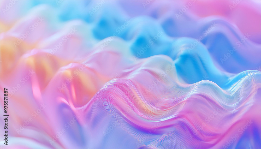 Poster smooth flowing liquid forms in vibrant colors. beautiful multicolored shapes. soft pastel backdrop