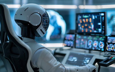 Crew integrating artificial intelligence algorithms to enhance their robot's autonomous functionality, focusing on innovation and efficiency.