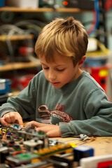 Young Technicians Calibrating Motors and Fine-Tuning Mechanical Components in Workshop