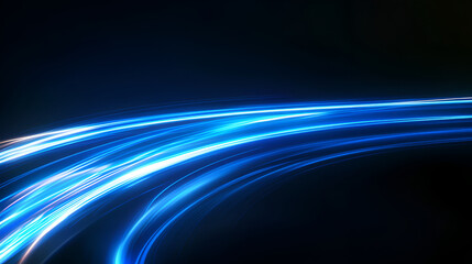 Speed motion on night, blue color, Abstract image of future technology concept, A digital blue neon wave background, Abstract blue light background design
