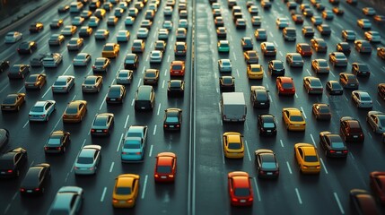 Obraz premium Traffic Jam on the Highway