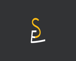 Creative SE or ES logo design vector