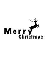 vector merry christmas text with a reindeer 