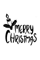vector merry christmas text with candle