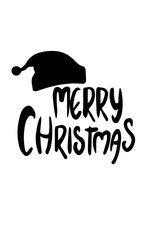 vector merry christmas text with Santa hat 