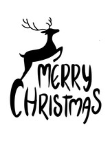 Fototapeta premium vector merry christmas text with a reindeer 