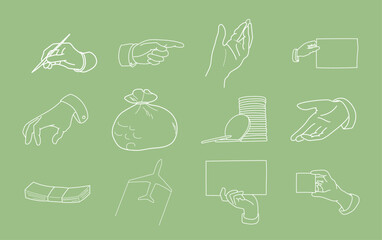 Useful business line art vector set