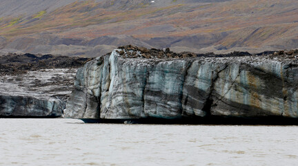 The beautiful colors of the Nathorstbreen glacier in Svalbard