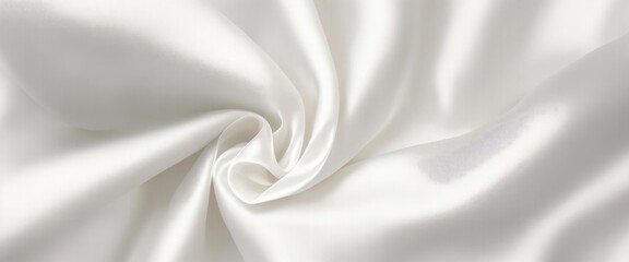Obraz premium Luxurious White Silk Fabric with Elegant Rich Folds