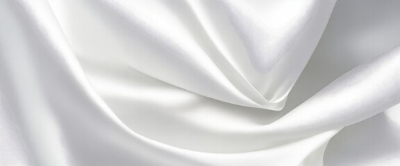 Fototapeta premium Luxurious White Silk Fabric with Elegant Rich Folds