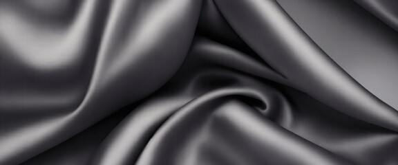 Fototapeta premium Luxurious Gray Silk Fabric with Elegant Rich Folds