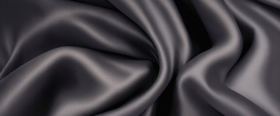 Obraz premium Luxurious Gray Silk Fabric with Elegant Rich Folds