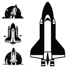 Futuristic Spacecraft Vector Silhouettes  Explore the Cosmos in Style