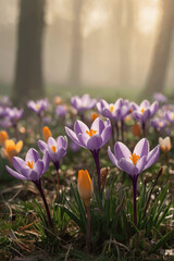 spring crocus flowers