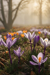 spring crocus flowers