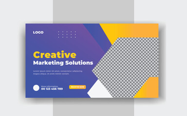 Digital marketing agency and creative youtube thumbnail corporate web banner template