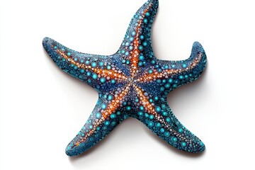 A beautifully detailed starfish with vibrant colors and textures, perfect for marine-themed decor and ocean inspiration.