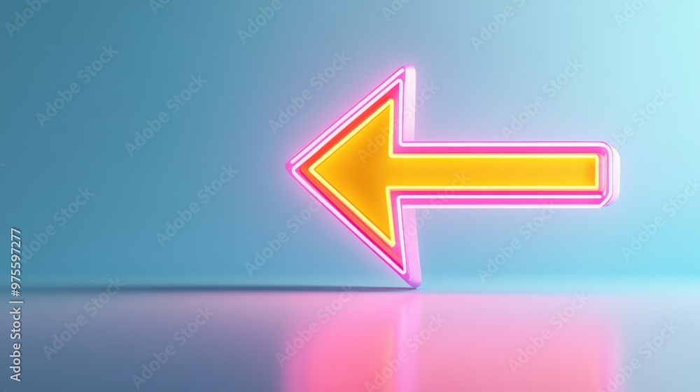 Poster a large arrow icon with a vibrant color, attracting attention on a website button for user interacti