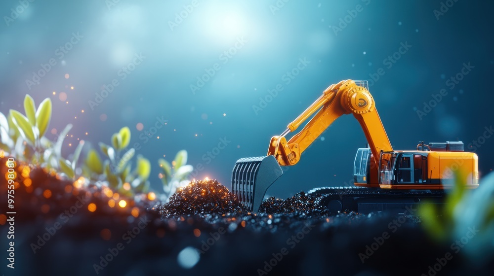 Aufkleber a team of robots working collaboratively on a complex construction project, demonstrating the power 