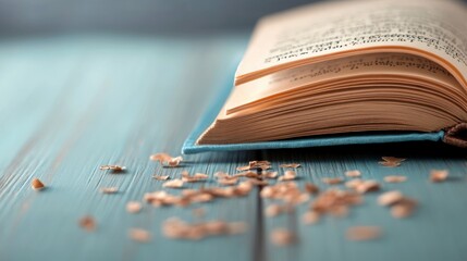 Close up of a weathered, yellowed page from an antique book, with faded ink stains and a subtle texture.