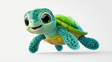 Cute Cartoon Sea Turtle Illustration
