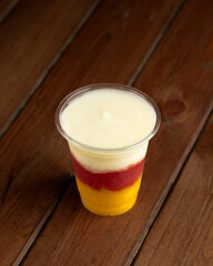 three layers of smoothie  