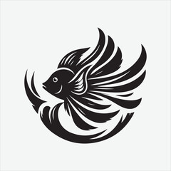 Angelfish vector design white illustrator