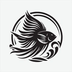 Angelfish vector design white illustrator