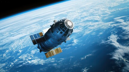 Fototapeta premium Innovative spacecraft fuel technology, designed to make long-distance space travel more efficient and sustainable.