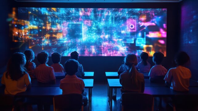Holographic technology in education, featuring interactive 3D models used in classrooms to enhance learning and visualization.
