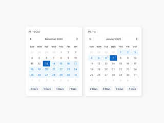 Calendar Date Picker UI Design Component Template