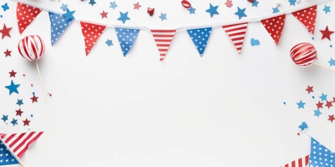 Obraz premium American Flag Bunting with Stars Illustration