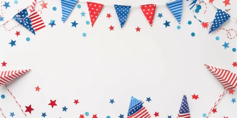 American Flag Bunting with Stars Illustration