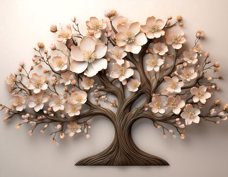  Floral tree, beautifully designed with intricate branches and blossoms._1(413)