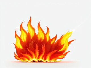 fire flames on white