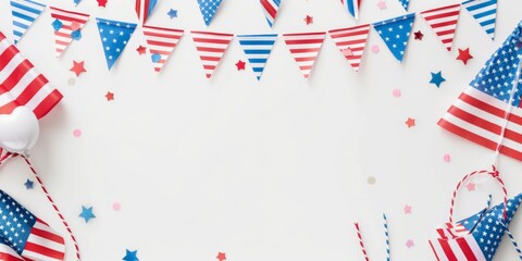 Obraz premium Labor Day banner with a clean layout, offering ample space for custom text and a festive theme