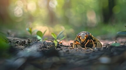 Obraz premium cicada close up wallpaper