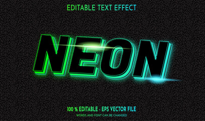 neon editable text effect