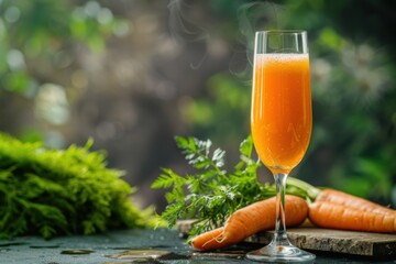 Refreshing Carrot Juice in Elegant Glass for a Healthy Wellness Boost






