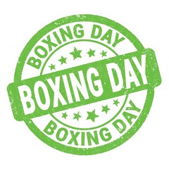 BOXING DAY text written on green round stamp sign.