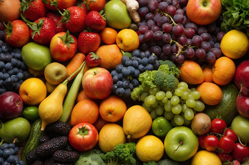 selection of fruits and vegetables 