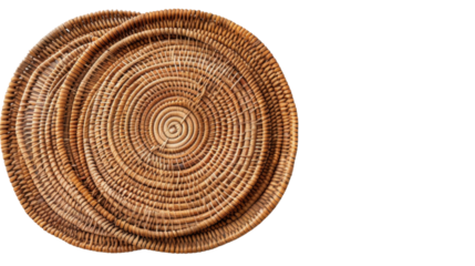 Rattan placemat on transparent background