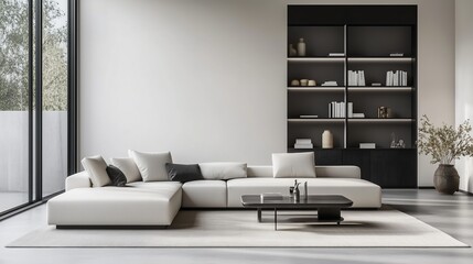 Minimalist Living Room with Clean Lines and a Modern Aesthetic