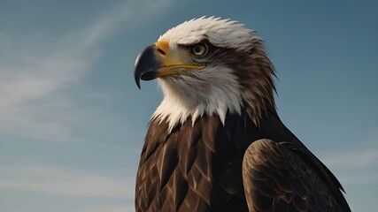 Obraz premium Close up portrait of a bald eagle