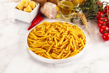 Italian pasta Maccherony for cooking