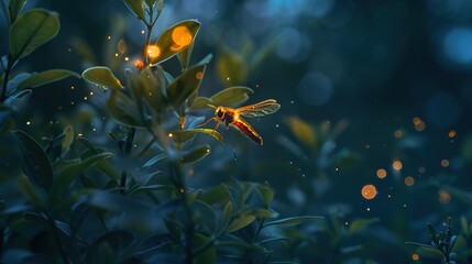 firefly glowing in the dark